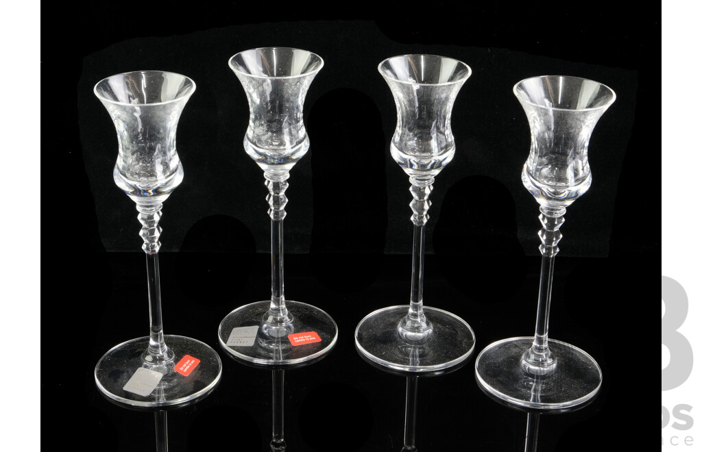 Set Four Mikasa Glass Candle Holders