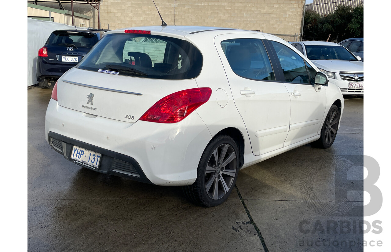 11/2011 Peugeot 308 XSE Turbo  5d Hatchback White 1.6L