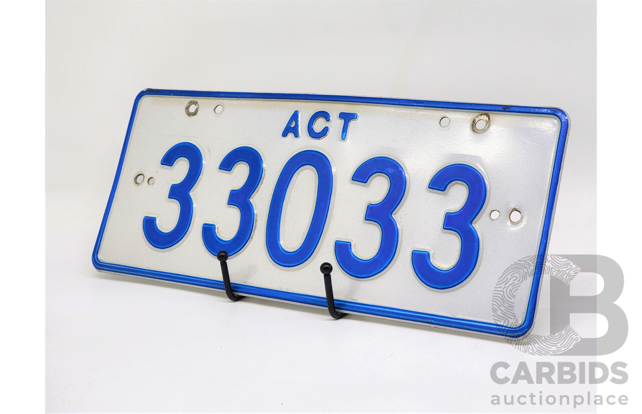 ACT 5 Digit Number Plate 33033 Lot 1478002 CARBIDS act-5-digit-number-plate-33033-lot-1478002-carbids