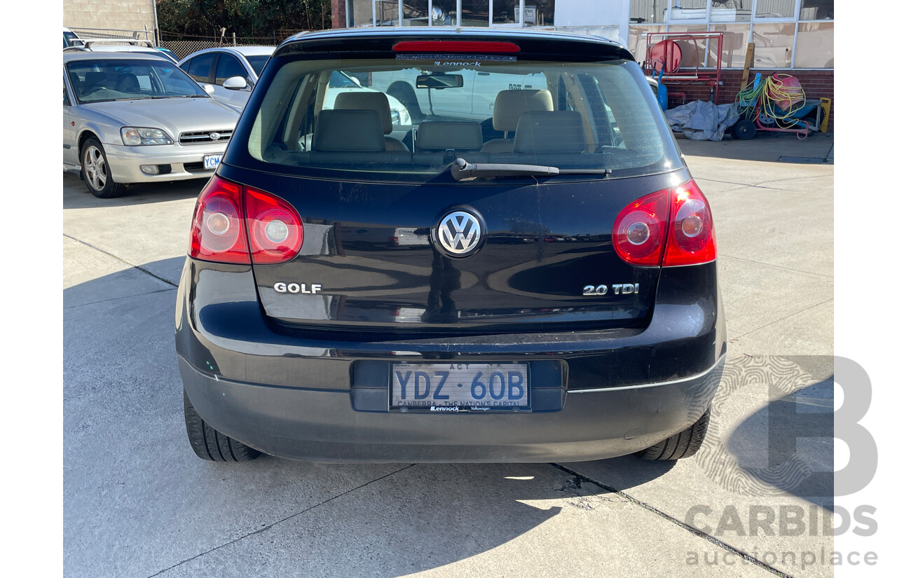 7/2005 Volkswagen Golf 2.0 TDI Comfortline 1K 5d Hatchback Black 2.0L