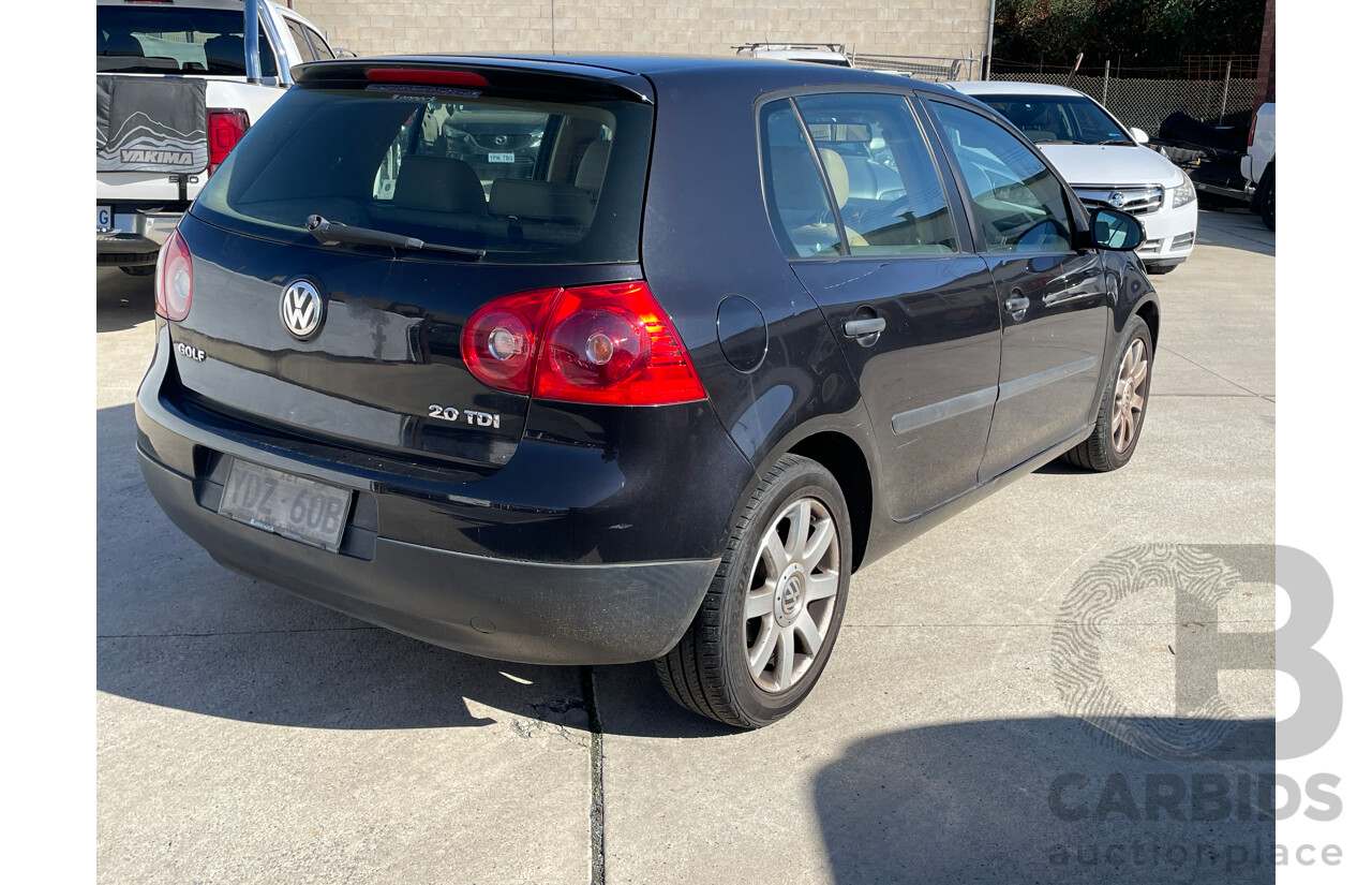 7/2005 Volkswagen Golf 2.0 TDI Comfortline 1K 5d Hatchback Black 2.0L