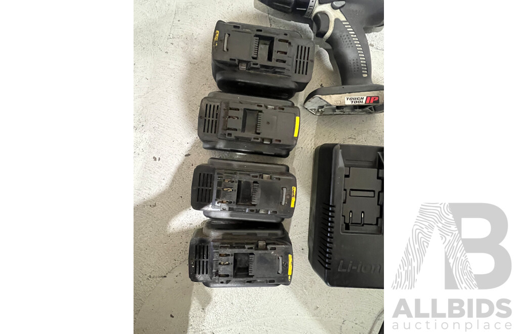 Panasonic Drill / Driver, 4x Panasonic Batteries & 1x Panasonic Battery Charger