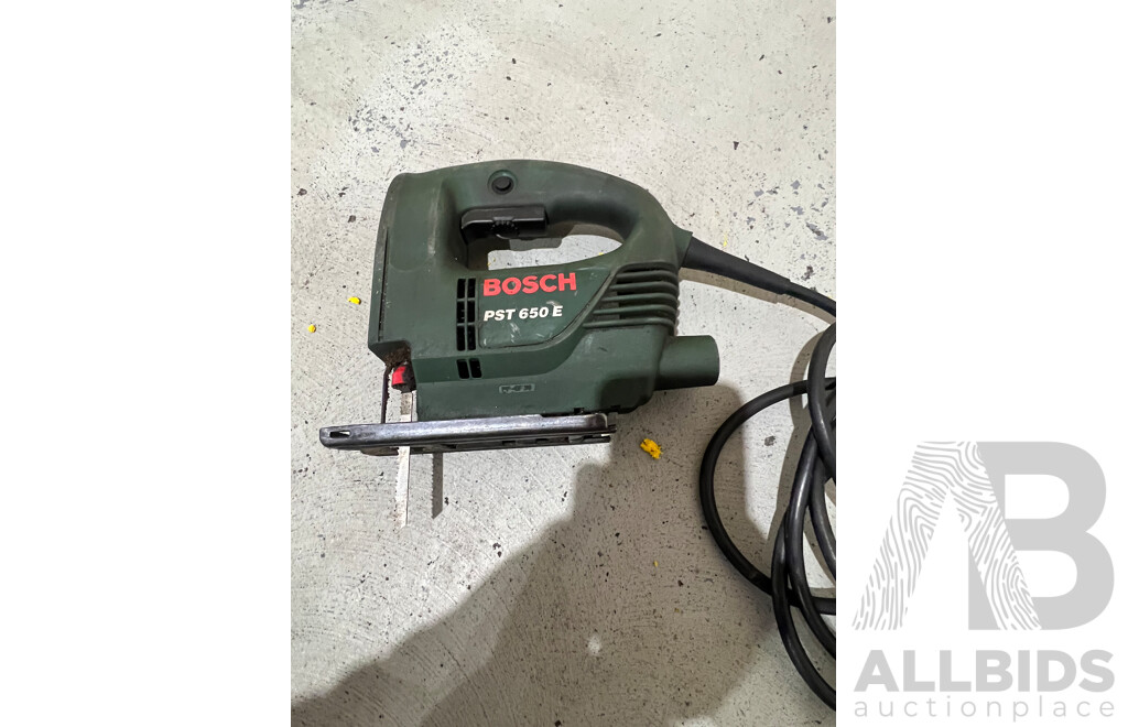 Bosch GWS 6-100 Angle Grinder, Bosch PST 650E Jigsaw, Milwaukee AGV-125xe Angle Grinder