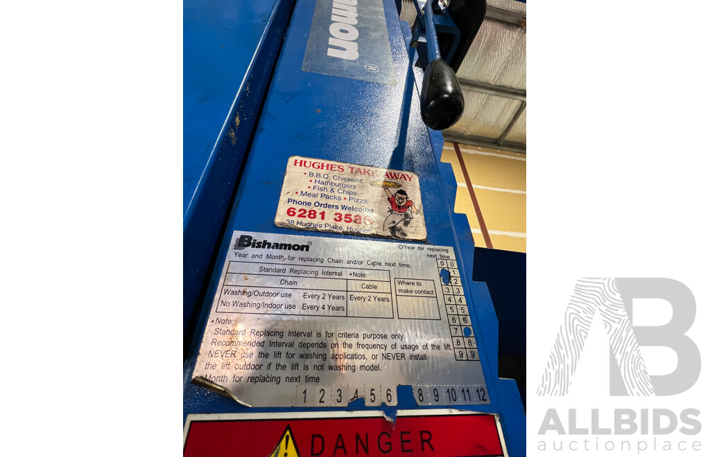 Bishamon OSA3500NA Hydraulic 2 Post Car Hoist