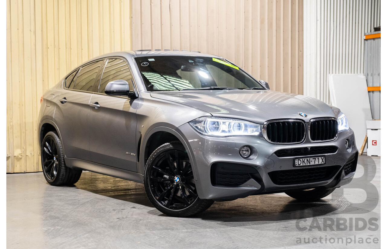 11/2016 BMW X6 Xdrive 30d M-Sport Package (AWD) F16  4d Coupe Space Grey Metallic Turbo Diesel 3.0L