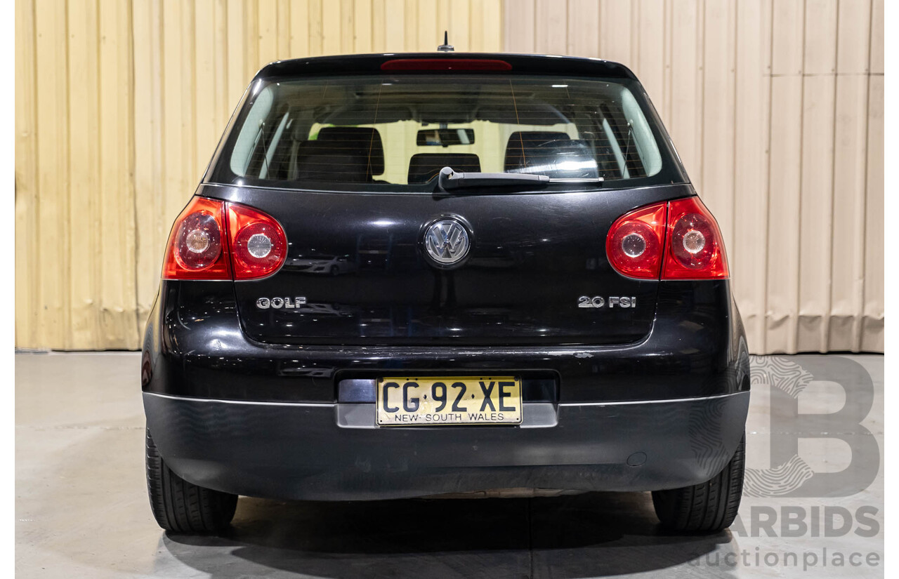 3/2006 Volkswagen Golf 2.0 FSI Sportline 1K 5d Hatchback Black 2.0L