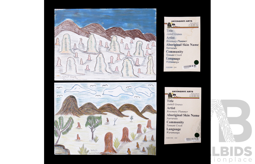 Rosemary Plummer (Contemporary, Aboriginal), Anthill Graves, Pencil (2)