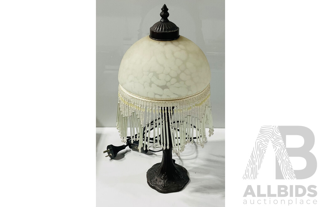 Faux Victorian Beaded Table Lamp