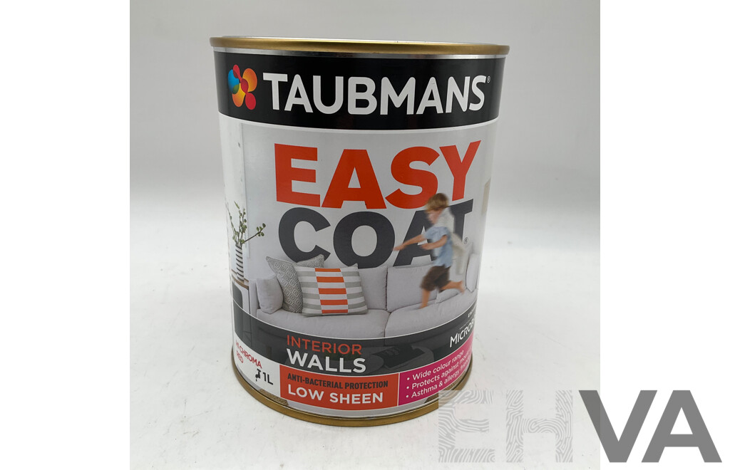 TAUBMANS Easy Coat Low Sheen HI Chroma Red for Interior Walls 1L - Lot of 12 -Estimated Total ORP $480.00