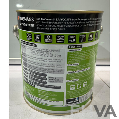 TAUBMANS Easy Coat Semi Gloss White for Interior Walls 2L - Lot of 8 - Estimated Total ORP $432.00