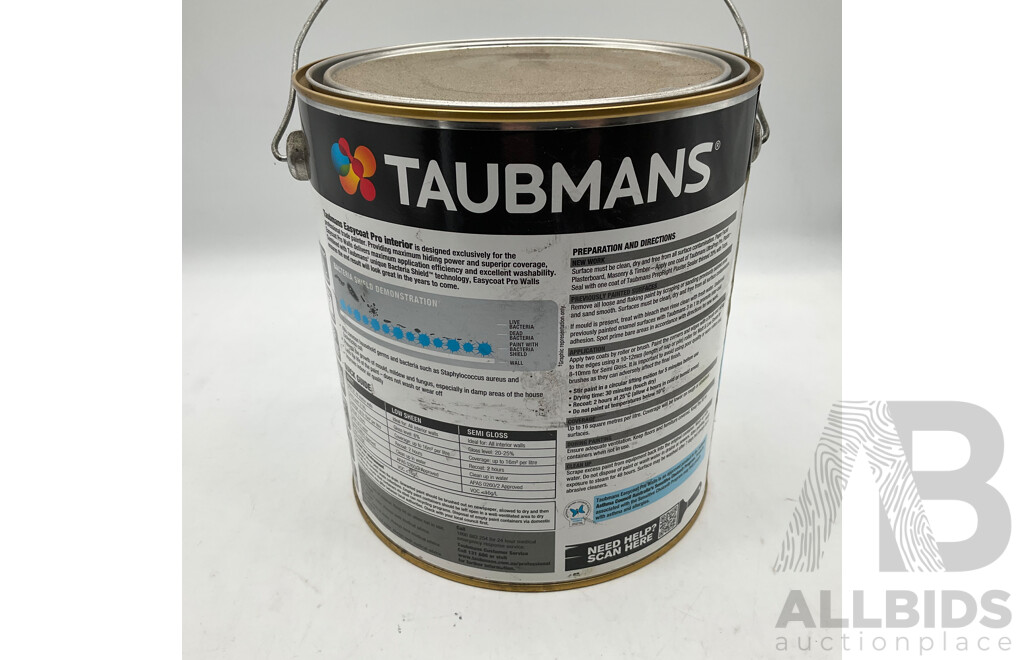 TAUBMANS Easy Coat PRO Semi Gloss Accent for Walls 4L - Lot of 6 - Estimated Total ORP $480.00