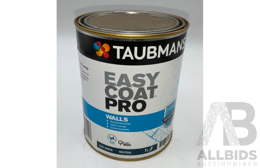 TAUBMANS Easy Coat PRO Low Sheen Neutral for Walls 1L - Lot of 12 - Estimated Total ORP $480.00