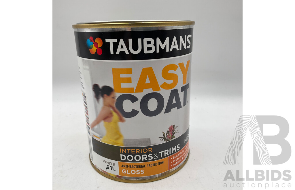 TAUBMANS Easy Coat Gloss White for Interior Doors & Trims 1L - Lot of 12 -Estimated Total ORP $480.00