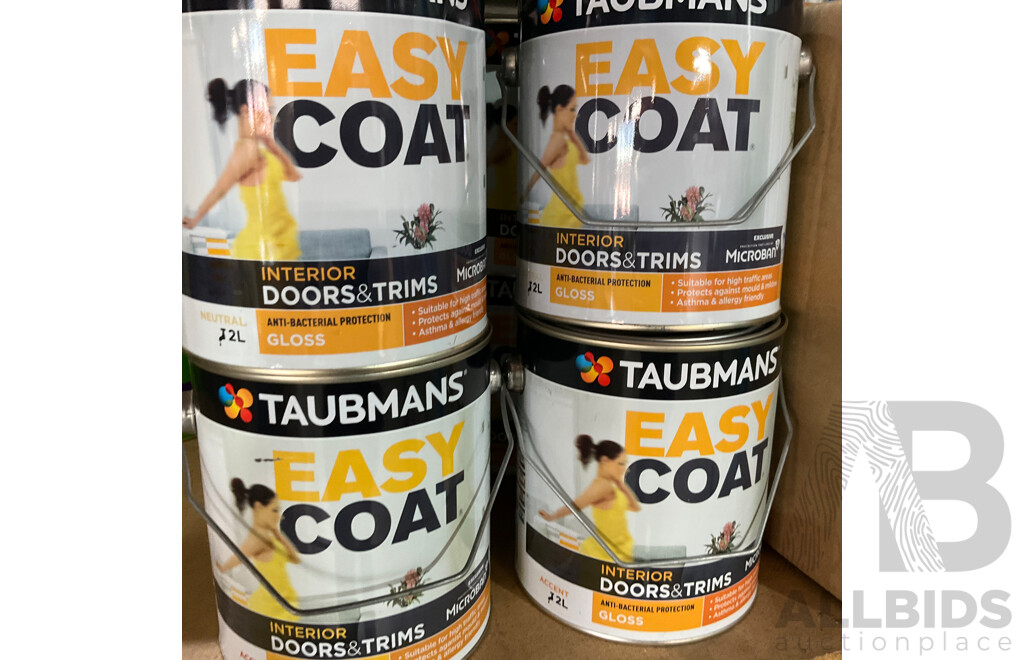 TAUBMANS Easy Coat Gloss Neutral X4 & Accent X 5 for Interior Doors & Trims 2L - Lot of 9 - Estimated Total ORP $450.00