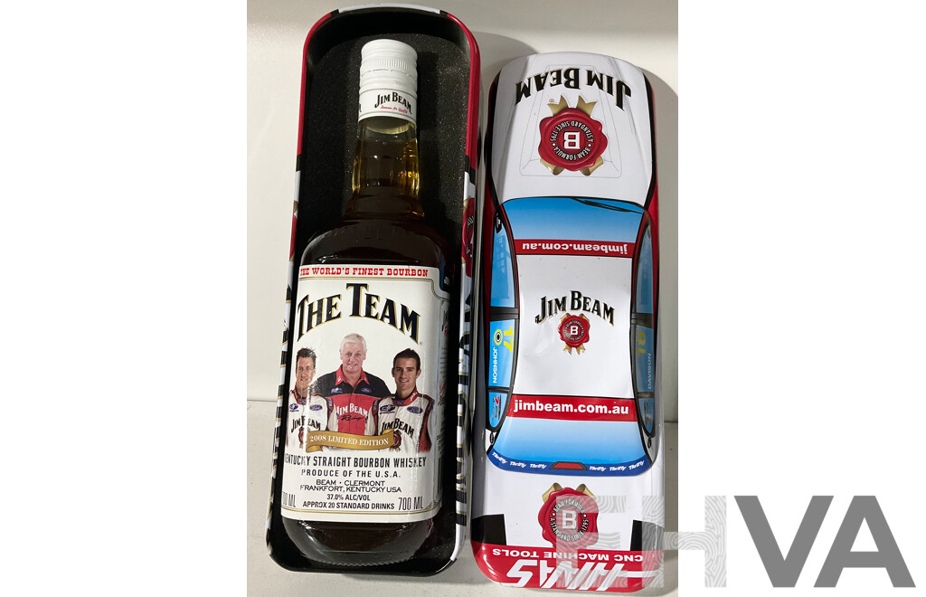 Jim Beam 2008 Limited Edition Kentucky Straight Bourbon Whiskey 700ml in Presentation Car-Shaped Tin