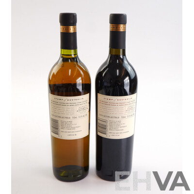 Hardys Shiraz Cabernet Sauvignon 2005 & Chardonnay Semillon 2006, Both 750ml Bottles in the Stamps of Australia Series