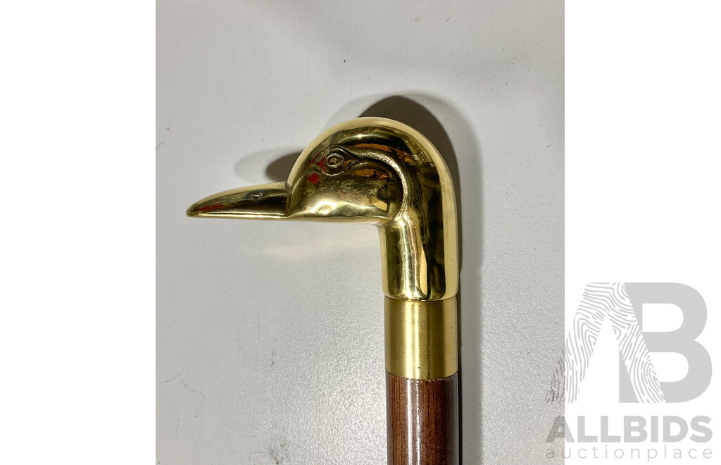 Duck-Headed Brass Walking Stick