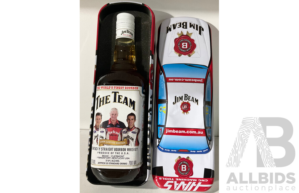 Jim Beam 2008 Limited Edition Kentucky Straight Bourbon Whiskey 700ml in Presentation Car-Shaped Tin