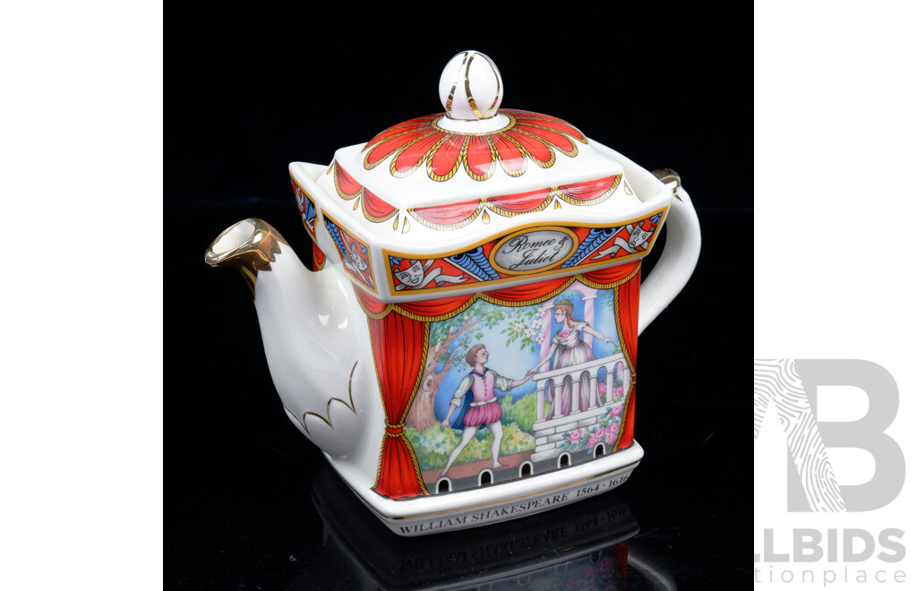 Vintage Saddler Porcelain Romeo & Juliet Teapot