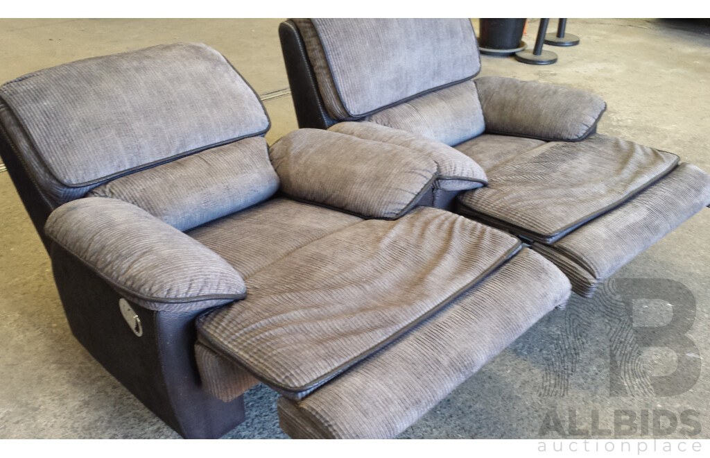 Bourbon Fabric Modular Recliner Lounge Suite