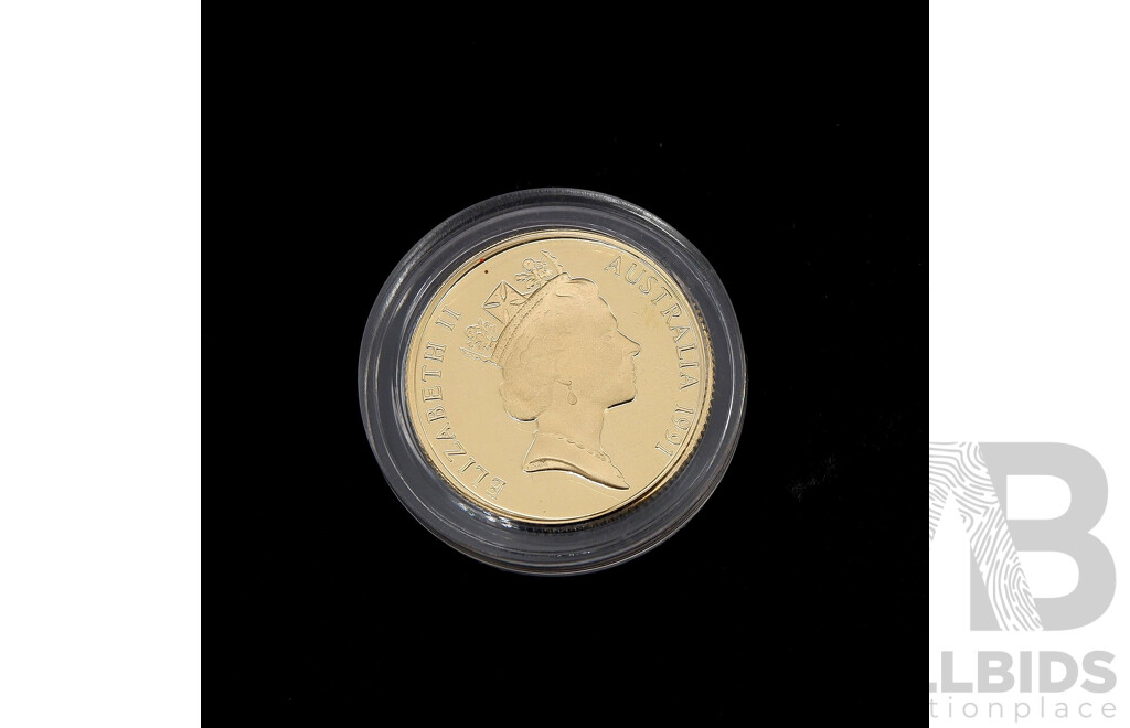 RAM 1991 22ct Gold $200 the Pride of Australia Proof Coin, Emu No 8209