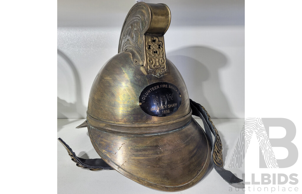 Reproduction NSW Massey Shaw 1898 Brass Fire Helmet