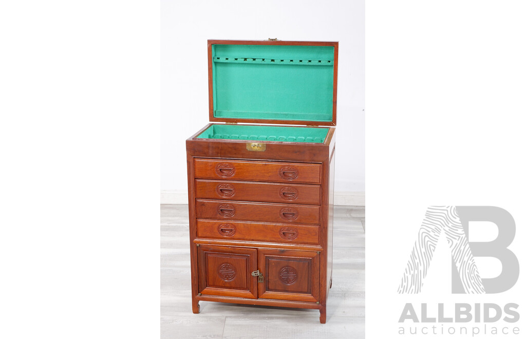 Chinese Rosewood Cutlery Cabinet