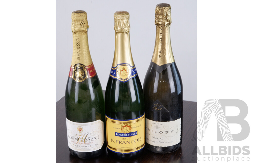 Three Bottles Assorted Champagne