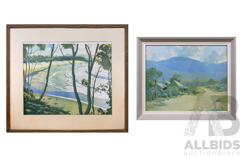 Framed Robert Johnson Reproduction Print, 'Afternoon Light, Araluen', 40 x 48 cm (frame) together with Framed Kenneth Macqueen Print (2)