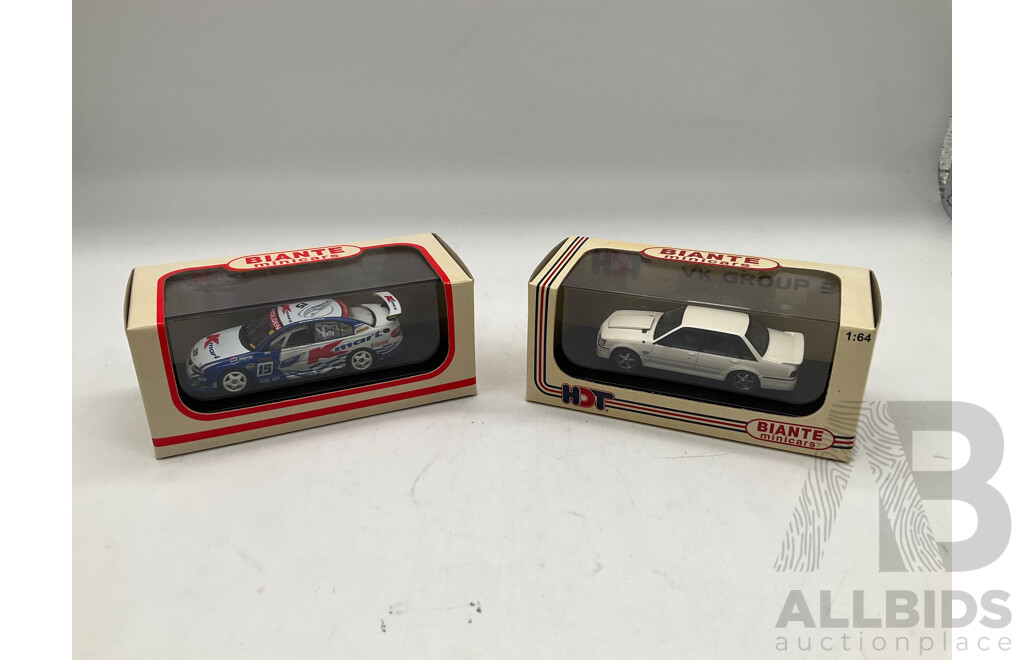 BIANTE Minicars VX Commodore Kmart Racing Team & VK Commodore Group3 Alpine White - Lot of 2