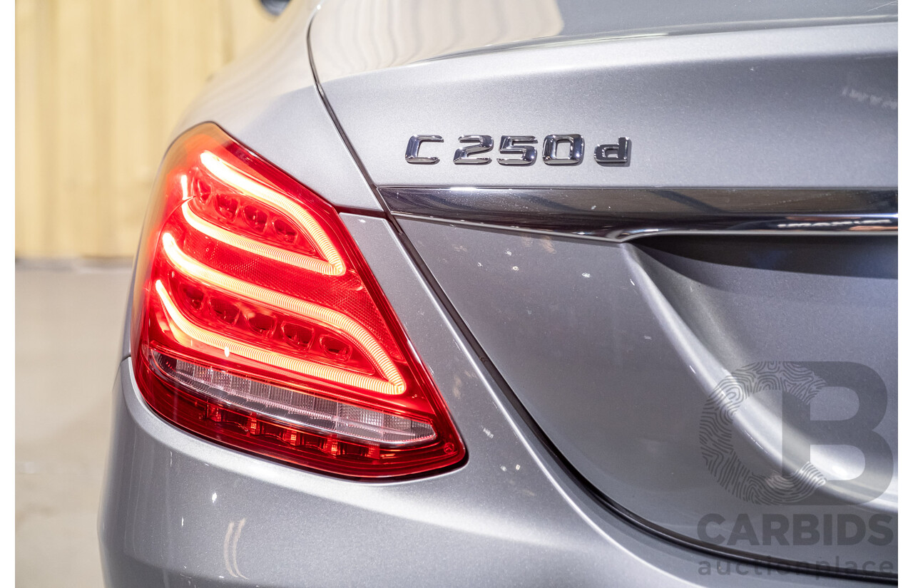 9/2015 Mercedes-Benz C250d W205 MY16 4d Sedan Palladium Silver Metallic Turbo Diesel 2.1L