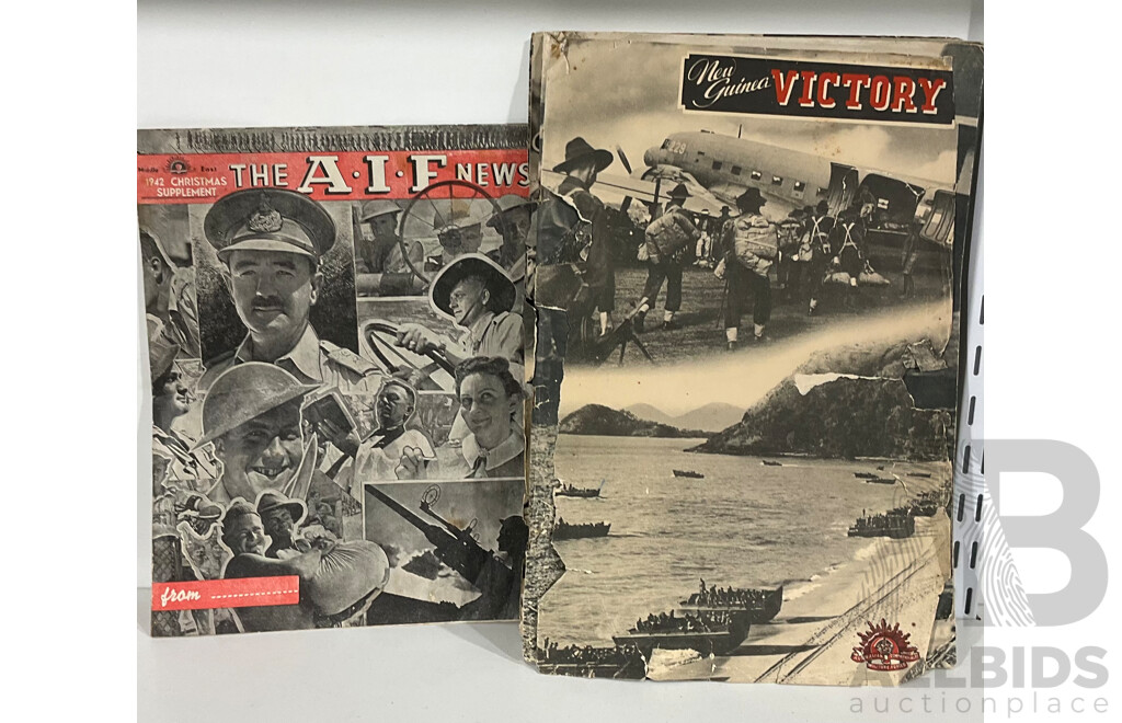 Vintage War Memorabilia - 1942 Christmas Middle East Supplement From the A.I.F News and New Guinea Victory Both From the Australian Commonwealth Military Forces
