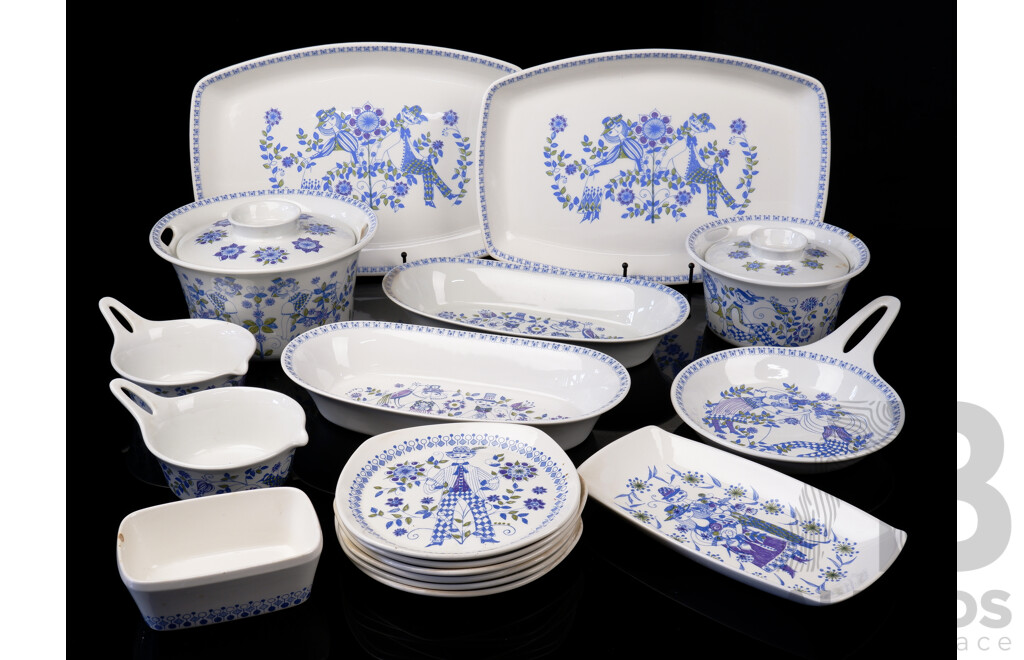 Fantastic Retro Norwegian Turi Design Lotti 73 Piece Dinner Service