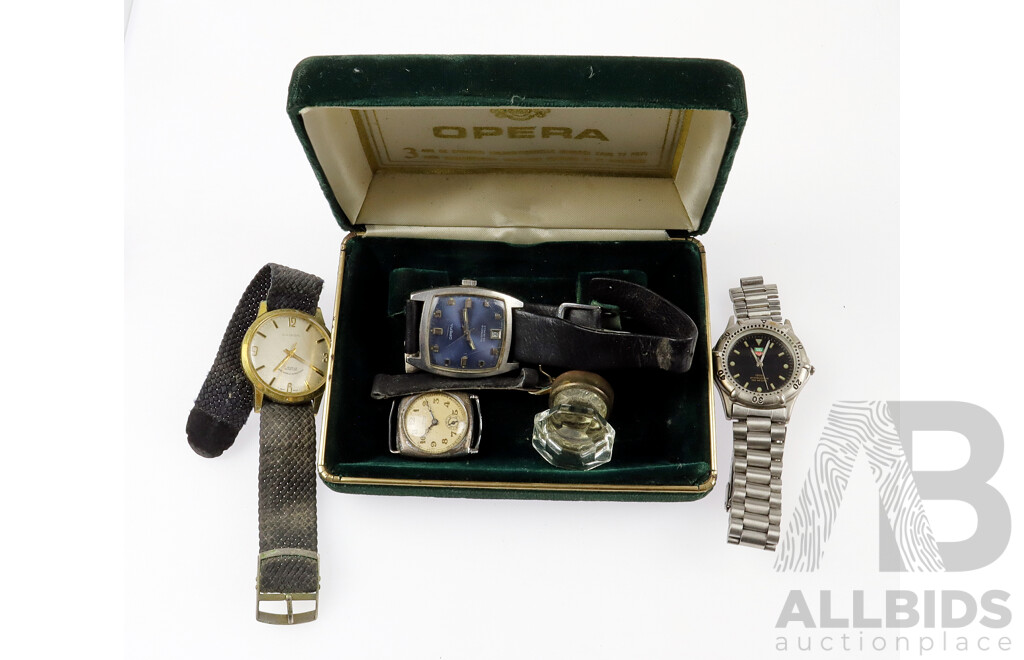 Collection of (4) Vintage Watches Including 'Opera' Wristwatch