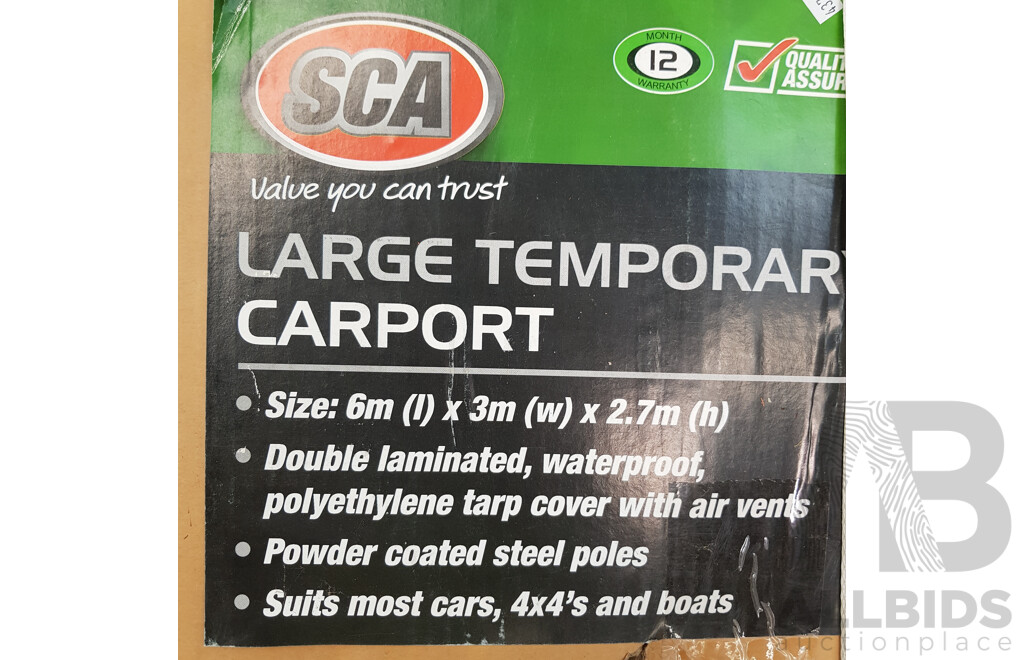 SCA Large Temporary Carport
