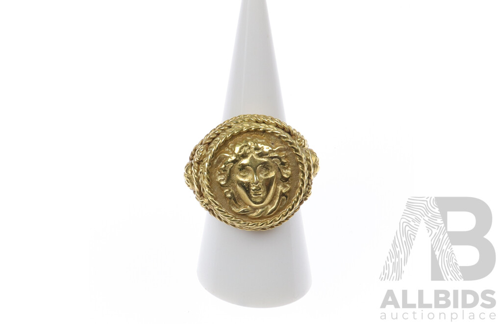 Tagliamonte Roman Style Bronze Italy Ring, Size U, 19.59 Grams, Hallmarked