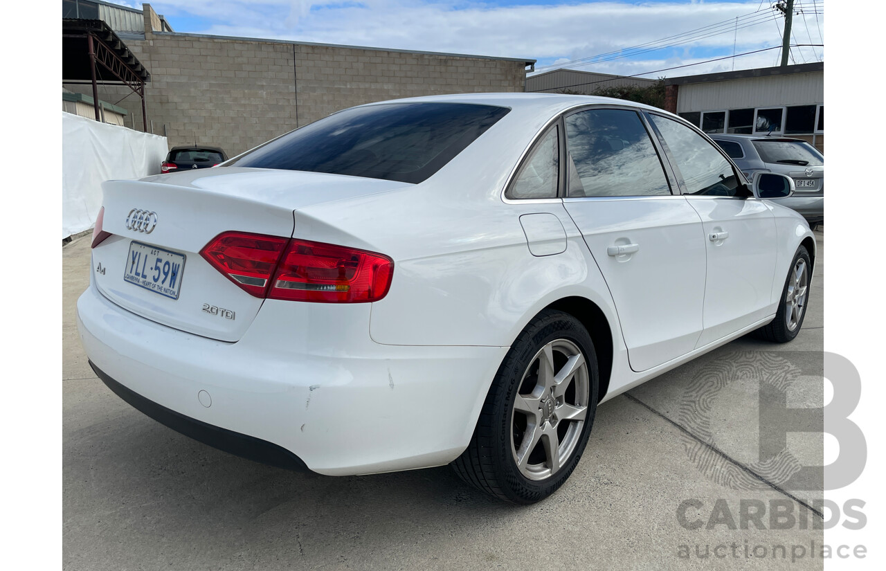 10/2010 Audi A4 2.0 TDI B8 (8K) 4d Sedan White 2.0L