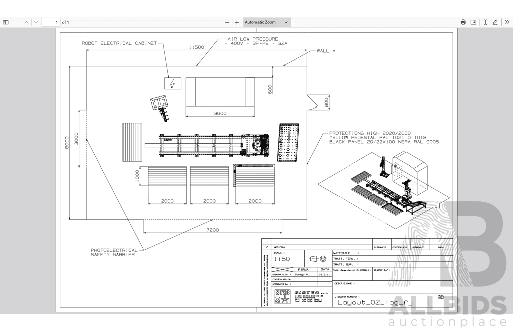 "2010 LAG GBS R 100-3000"  100Ton Press Brake with 6 Axis Staubli TX200 Robot