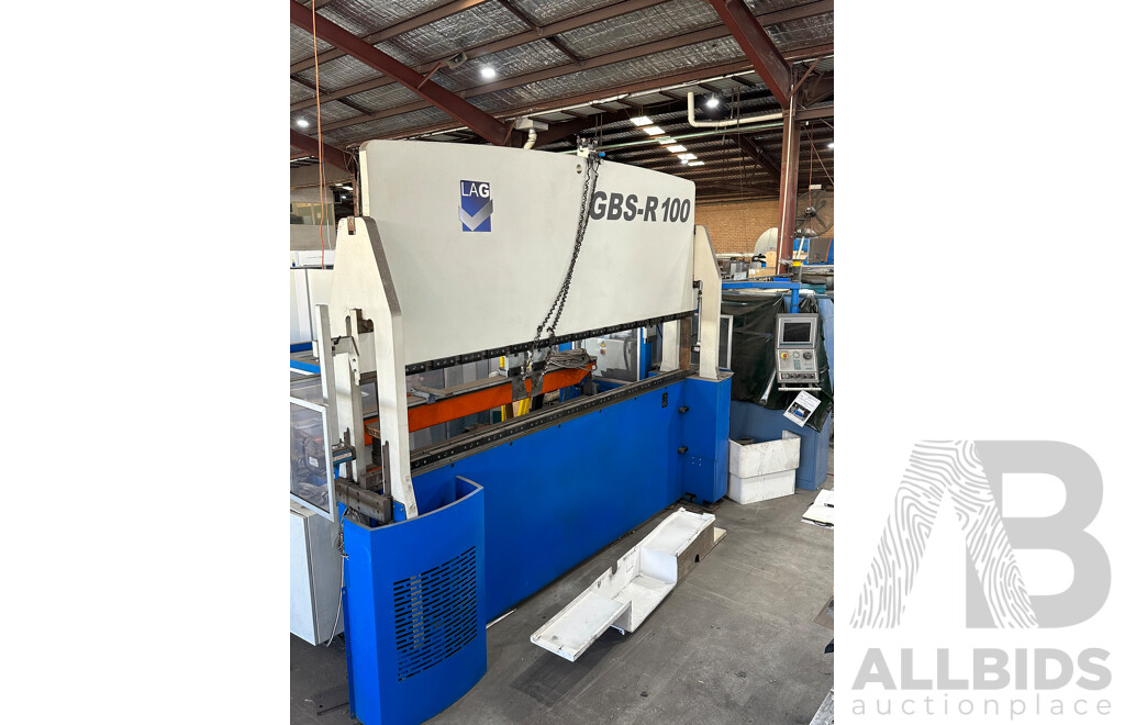 "2010 LAG GBS R 100-3000"  100Ton Press Brake with 6 Axis Staubli TX200 Robot