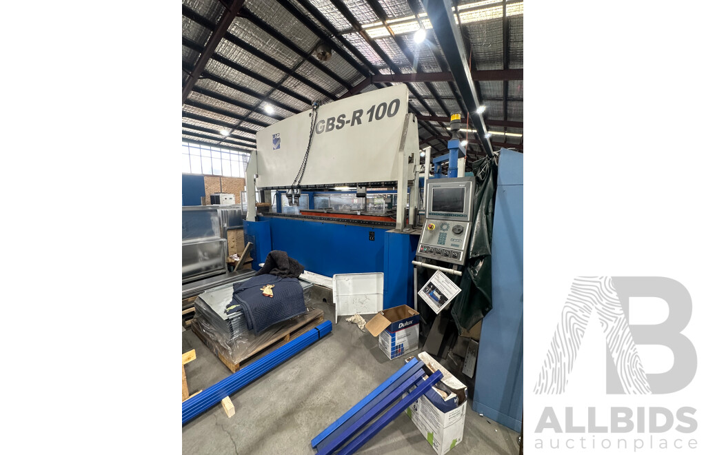 "2010 LAG GBS R 100-3000"  100Ton Press Brake with 6 Axis Staubli TX200 Robot
