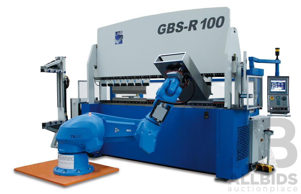 "2010 LAG GBS R 100-3000"  100Ton Press Brake with 6 Axis Staubli TX200 Robot