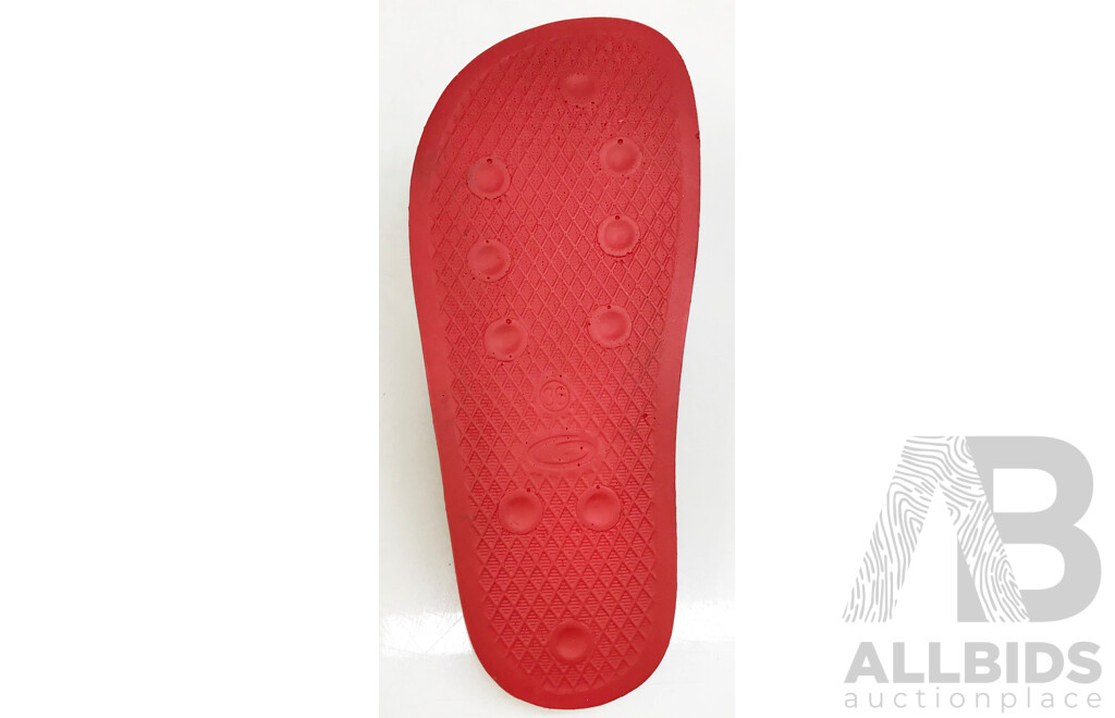 Leedo Horizons Women's Slides (Red & White, Size: 36)