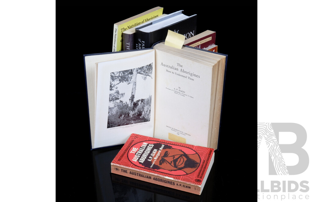 Collection Seven Books Relating to Australian First Nations Peoples Including First Edition A P Elkin The Australian Aborigines, Hardcover, 1938 and More