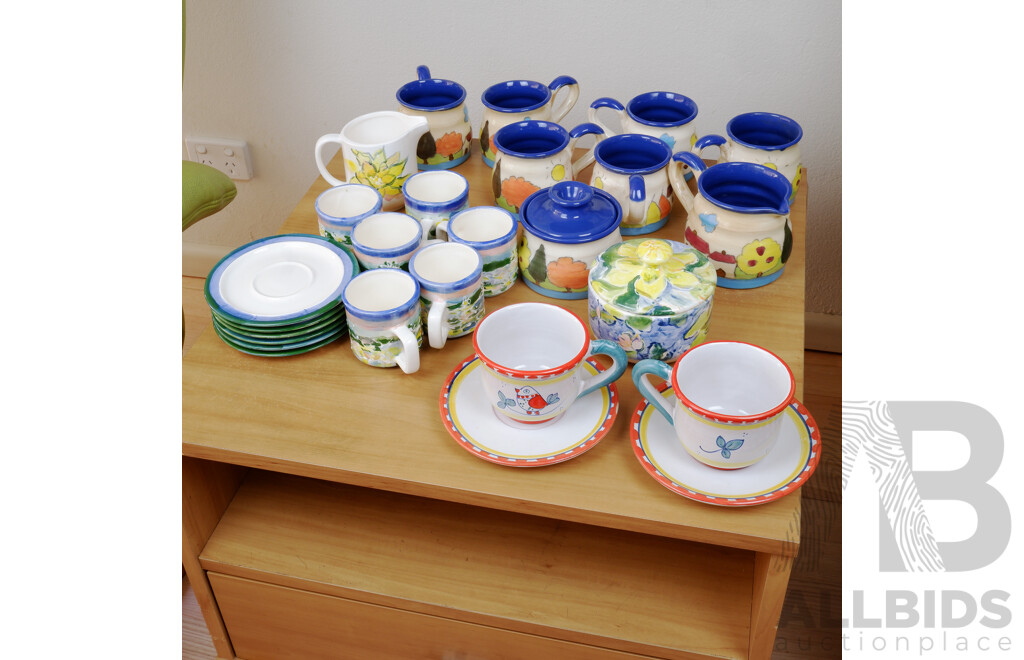 Collection of Vintage Hand Painted Ceramics, Including John Kemety, Italian Examples and More 