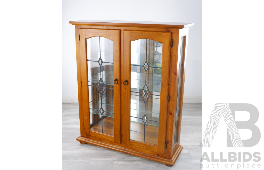 Modern Display Cabinet with Leadlight Doors