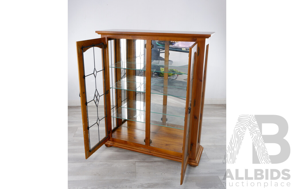 Modern Display Cabinet with Leadlight Doors