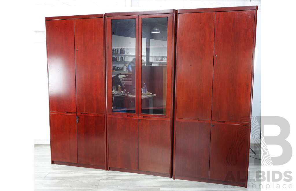 Mahogany Three Piece Wall Unit