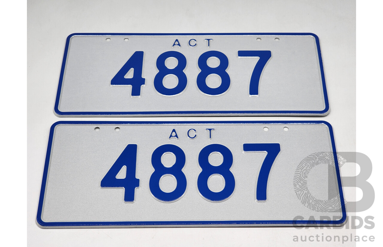 ACT 4 - Digit Numerical Number Plate - 4887