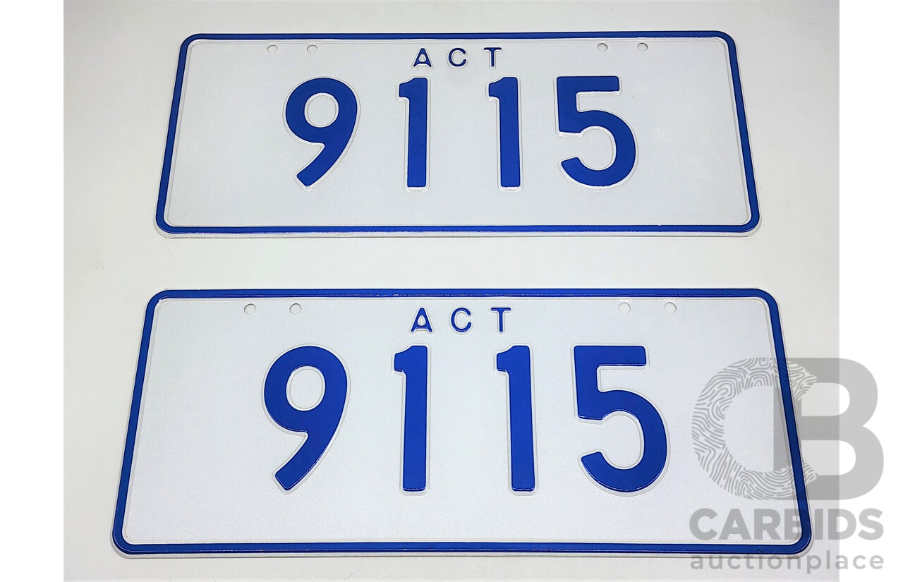 ACT 4 - Digit Numerical Number Plate - 9115