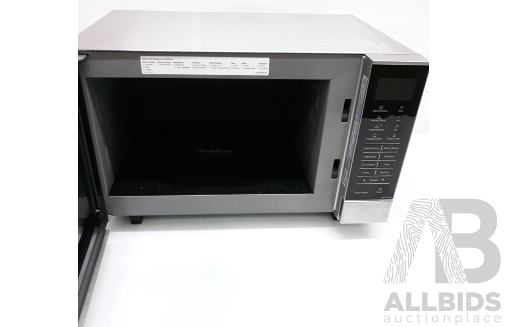 Panasonic Stainless Steel Flatbed Inverter Microwave Without Turntable